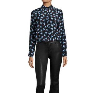 Alice + Olive Willa Dove Heart Printed Silk Shirt